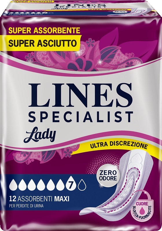 ASSORBENTI PER INCONTINENZA LINES SPECIALIST LADY 12 PEZZI ASSORBENTI PER INCONTINENZA LINES SPECIALIST LADY 12 PEZZI