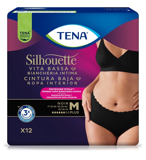 PANNOLONE A MUTANDINA ASSORBENTE TENA SILHOUETTE NOIR M VITABASSA 12 PEZZI PANNOLONE A MUTANDINA ASSORBENTE TENA SILHOUETTE NOIR M VITABASSA 12 PEZZI