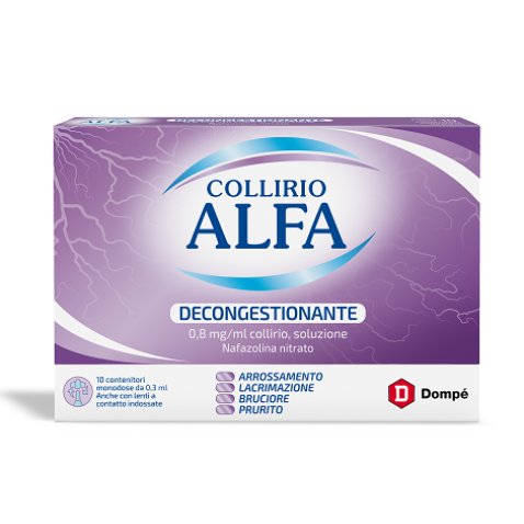 COLLIRIO ALFA DECONGESTIONANTE*10 monodosi collirio 0,3 ml 0,8 mg/ml COLLIRIO ALFA DECONGESTIONANTE*10 monodosi collirio 0,3 ml 0,8 mg/ml