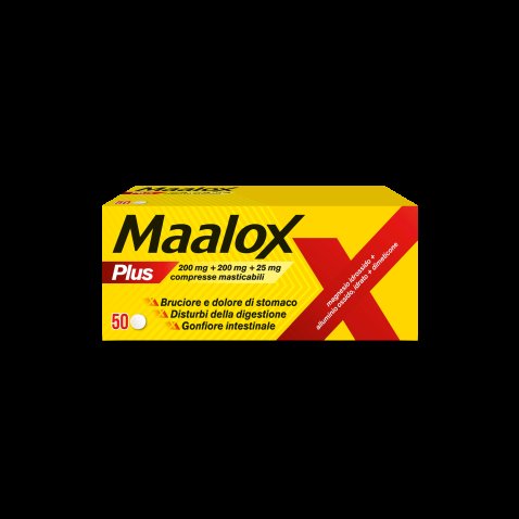MAALOX PLUS*50 cpr mast 200 mg + 200 mg + 25 mg MAALOX PLUS*50 cpr mast 200 mg + 200 mg + 25 mg