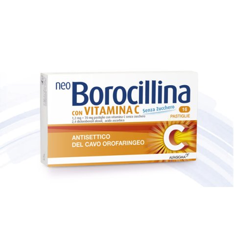 NEOBOROCILLINA C*16 pastiglie 1,2 mg + 70 mg senza zucchero NEOBOROCILLINA C*16 pastiglie 1,2 mg + 70 mg senza zucchero