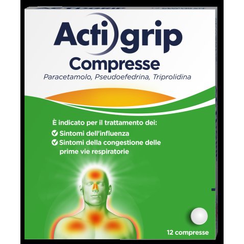 ACTIGRIP*12 cpr 60 mg + 2,5 mg + 500 mg ACTIGRIP*12 cpr 60 mg + 2,5 mg + 500 mg
