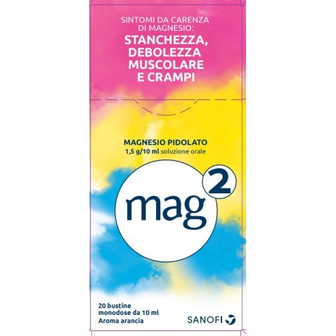 MAG 2*orale soluz 20 bustine monodose 10 ml 1,5 g/10 ml