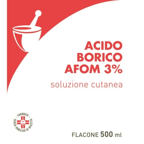 ACIDO BORICO (AFOM)*soluz u.e. 500 ml 3% ACIDO BORICO (AFOM)*soluz u.e. 500 ml 3%