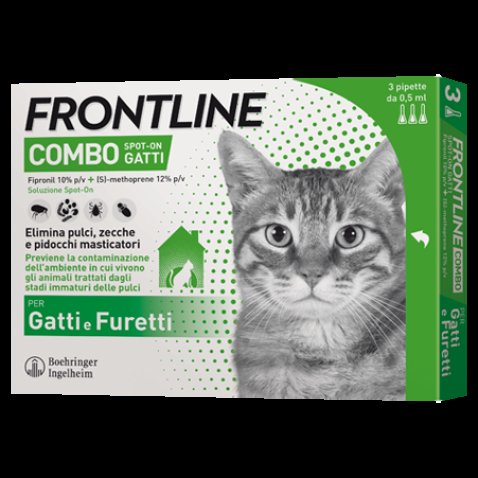 FRONTLINE COMBO SPOT-ON GATTI*soluz 3 pipette 0,5 ml 50 mg +60 mg gatti e furetti