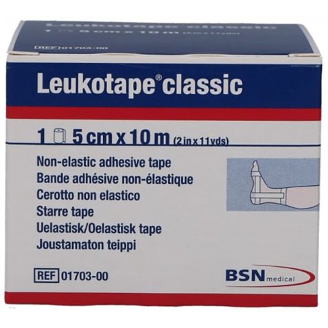 LEUKOTAPE BENDA ANELASTICA PER BENDAGGI FUNZIONALI 5X100 CM LEUKOTAPE BENDA ANELASTICA PER BENDAGGI FUNZIONALI 5X100 CM