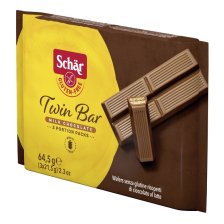 SCHAR TWIN BAR WAFERS RICOPERTI DI CIOCCOLATO AL LATTE 3 PEZZI DA 21,5 G SCHAR TWIN BAR WAFERS RICOPERTI DI CIOCCOLATO AL LATTE 3 PEZZI DA 21,5 G