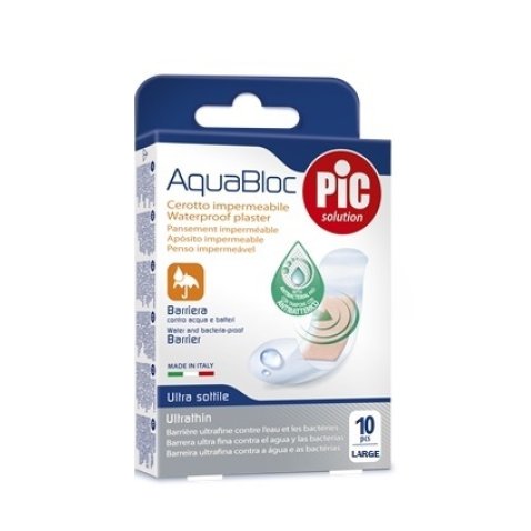 CEROTTO PIC AQUABLOC 25X72MM ANTIBATTERICO 10 PEZZI CEROTTO PIC AQUABLOC 25X72MM ANTIBATTERICO 10 PEZZI