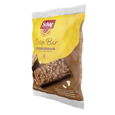 SCHAR CRISP BAR WAFERS CON NOCCIOLE RICOPERTI DI RISO SOFFIATO E CIOCCOLATO AL LATTE 3 PORZIONI DA 35 G SCHAR CRISP BAR WAFERS CON NOCCIOLE RICOPERTI DI RISO SOFFIATO E CIOCCOLATO AL LATTE 3 PORZIONI DA 35 G