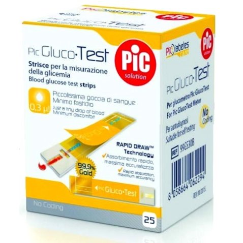 STRISCE MISURAZIONE GLICEMIA PIC GLUCOTEST 25 PEZZI STRISCE MISURAZIONE GLICEMIA PIC GLUCOTEST 25 PEZZI