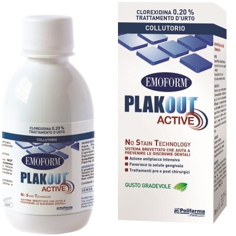 EMOFORM PLAK OUT ACTIVE CLOREXIDINA 0,20% COLLUTORIO 200 ML EMOFORM PLAK OUT ACTIVE CLOREXIDINA 0,20% COLLUTORIO 200 ML