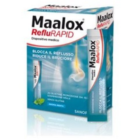 SOSPENSIONE ORALE MAALOX REFLURAPID 20 BUSTINE MONODOSE DA 10 ML SOSPENSIONE ORALE MAALOX REFLURAPID 20 BUSTINE MONODOSE DA 10 ML