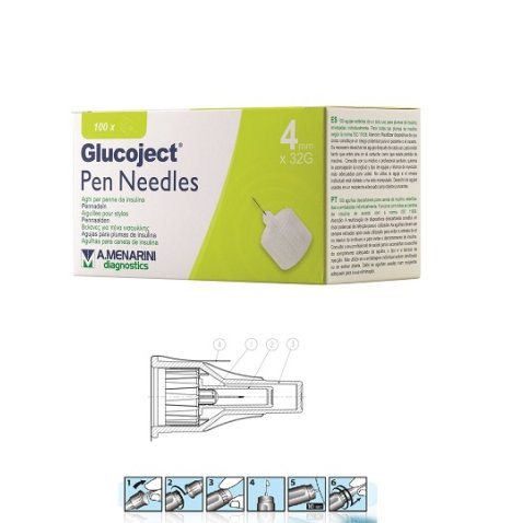 AGO PER PENNA DA INSULINA GLUCOJECT LUNGHEZZA 4 MM GAUGE 32100 PEZZI AGO PER PENNA DA INSULINA GLUCOJECT LUNGHEZZA 4 MM GAUGE 32100 PEZZI