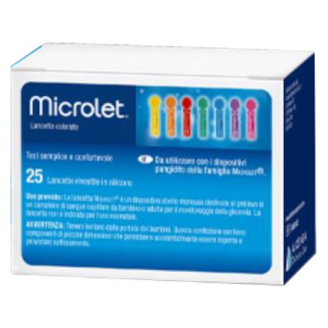 LANCETTE PUNGIDITO PER DISPOSITIVO MICROLET 25 PEZZI LANCETTE PUNGIDITO PER DISPOSITIVO MICROLET 25 PEZZI