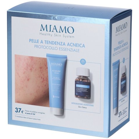 MIAMO COFANETTO 2025 PROTOCOLLO PELLE TENDENZA ACNEICA 1 ACNEVER CREAM 50 ML + 1 SKIN DETOX 60 CAPSULE
