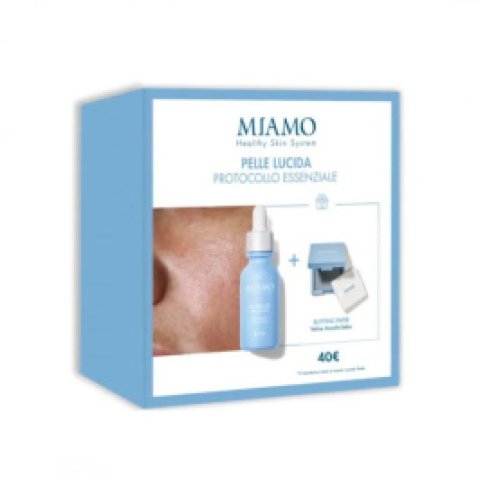 MIAMO COFANETTO 2025 PROTOCOLLO PELLE LUCIDA 1 OIL FREE GEL30 ML + 1 BLOTTING PAPER