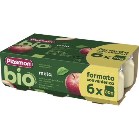 PLASMON BIO OMOGENEIZZATO MELA 6 PEZZI DA 80 G PLASMON BIO OMOGENEIZZATO MELA 6 PEZZI DA 80 G