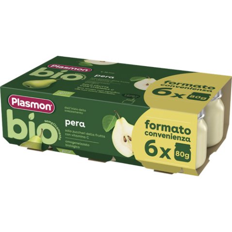 PLASMON BIO OMOGENEIZZATO PERA 6 PEZZI DA 80 G PLASMON BIO OMOGENEIZZATO PERA 6 PEZZI DA 80 G