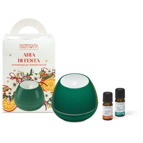 NASOTERAPIA KIT ARIA DI FESTA DIFFUSORE A ULTRASUONI GHIANDAVERDE + OLIO ESSENZIALE BIO 5 ML