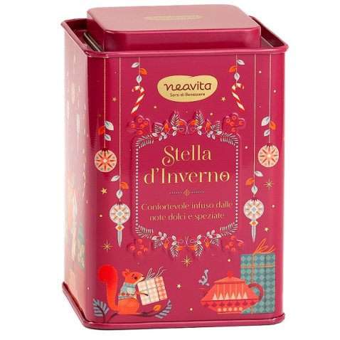 NEAVITA INFUSO STELLA D'INVERNO FILTROSCRIGNO IN SQUARE TINROSSO NATALE 12 FILTRI DA 3,5 G