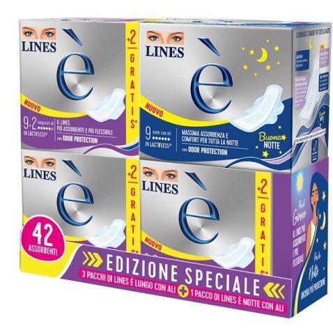 LINES E' 3 CARRY PACK LUNGO X 33 PEZZI + 1 CARRY PACK NOTTE9 PEZZI
