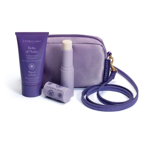 BELLA DI NOTTE MINI BEAUTY BAG SERATA SCINTILLANTE EDIZIONELIMITATA 1 CREMA CORPO SCINTILLANTE 75 ML + 1 BURROCACAO