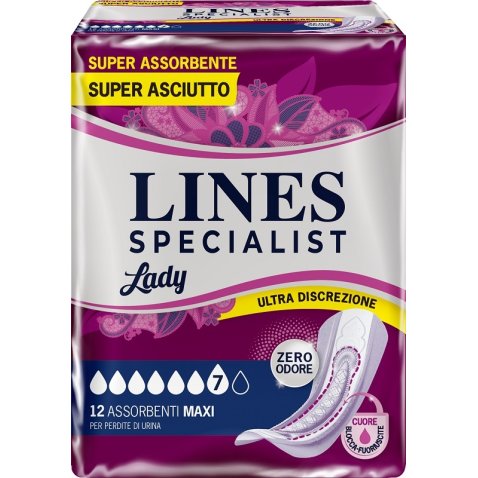 ASSORBENTI PER INCONTINENZA LINES SPECIALIST LADY 12 PEZZI ASSORBENTI PER INCONTINENZA LINES SPECIALIST LADY 12 PEZZI