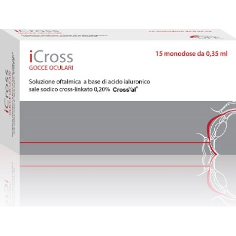 ICROSS SOLUZIONE OFTALMICA ACIDO IALURONICO CROSS-LINKATO 0,2% 15 MONODOSI DA 0,35 ML ICROSS SOLUZIONE OFTALMICA ACIDO IALURONICO CROSS-LINKATO 0,2% 15 MONODOSI DA 0,35 ML