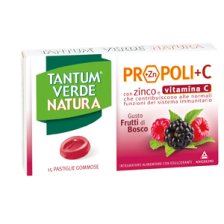 TANTUM VERDE NATURA PROPOLI+C CON ZINCO E VITAMINA C 15 PASTIGLIE GOMMOSE GUSTO FRUTTI DI BOSCO TANTUM VERDE NATURA PROPOLI+C CON ZINCO E VITAMINA C 15 PASTIGLIE GOMMOSE GUSTO FRUTTI DI BOSCO