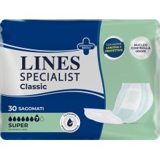 PANNOLONE LINES SPECIALIST CLASSIC SAGOMATO SUPER 30 PEZZI PANNOLONE LINES SPECIALIST CLASSIC SAGOMATO SUPER 30 PEZZI