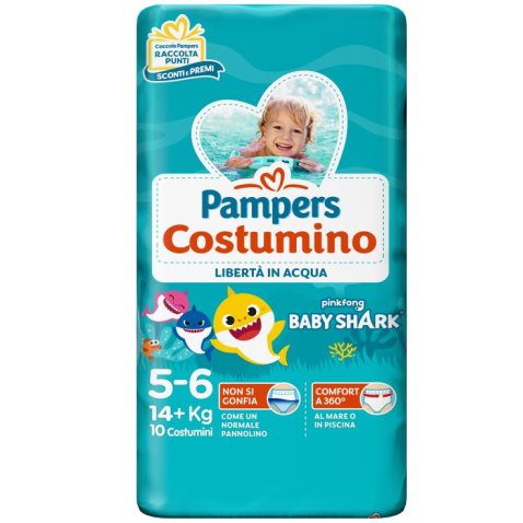 PAMPERS COSTUMINO BABY SHARK CP S 5-6 10 PEZZI PAMPERS COSTUMINO BABY SHARK CP S 5-6 10 PEZZI