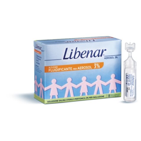 SOLUZIONE SALINA IPERTONICA 3% LIBENAR PER INALAZIONE CON AEROSOL 18 FLACONCINI MONOUSO X 4ML SOLUZIONE SALINA IPERTONICA 3% LIBENAR PER INALAZIONE CON AEROSOL 18 FLACONCINI MONOUSO X 4ML