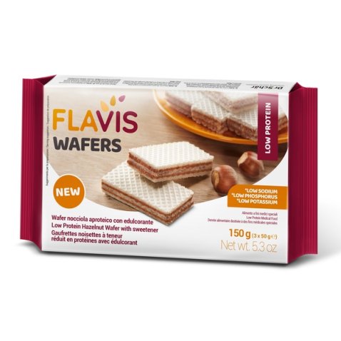 FLAVIS WAFERS NOCCIOLA APROTEICO 3 PORZIONI DA 50 G FLAVIS WAFERS NOCCIOLA APROTEICO 3 PORZIONI DA 50 G
