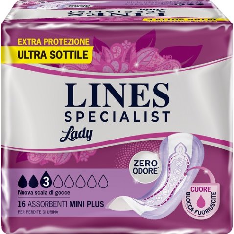 ASSORBENTI PER INCONTINENZA LINES SPECIALIST LADY MINI PLUS16 PEZZI ASSORBENTI PER INCONTINENZA LINES SPECIALIST LADY MINI PLUS16 PEZZI