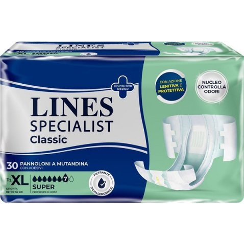 PANNOLONE A MUTANDA LINES SPECIALIST CLASSIC SUPER PM XL 30PEZZI PANNOLONE A MUTANDA LINES SPECIALIST CLASSIC SUPER PM XL 30PEZZI