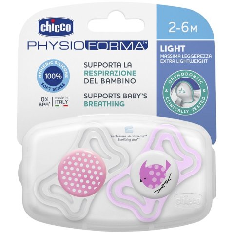 CHICCO SUCCHIETTO LIGHT GIRL SILICONE 2-6 MESI 2 PEZZI CHICCO SUCCHIETTO LIGHT GIRL SILICONE 2-6 MESI 2 PEZZI