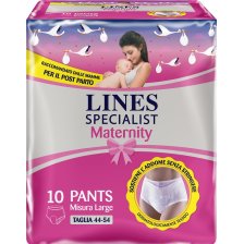 LINES SPECIALIST MATERNITY MUTANDINA ASSORBENTE PER PERDITEPOST PARTO MISURA LARGE 10 PEZZI LINES SPECIALIST MATERNITY MUTANDINA ASSORBENTE PER PERDITEPOST PARTO MISURA LARGE 10 PEZZI