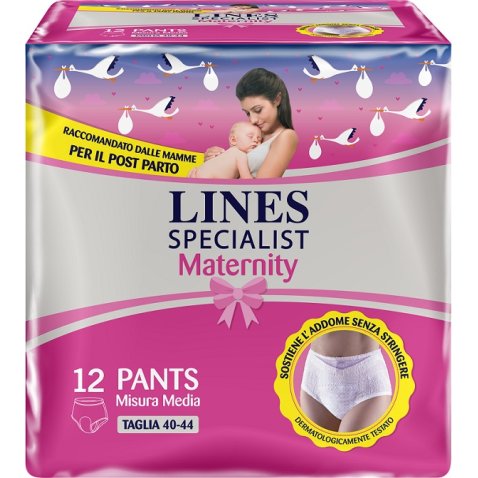 LINES SPECIALIST MATERNITY MUTANDINA ASSORBENTE PER PERDITEPOST PARTO MISURA MEDIUM 12 PEZZI LINES SPECIALIST MATERNITY MUTANDINA ASSORBENTE PER PERDITEPOST PARTO MISURA MEDIUM 12 PEZZI