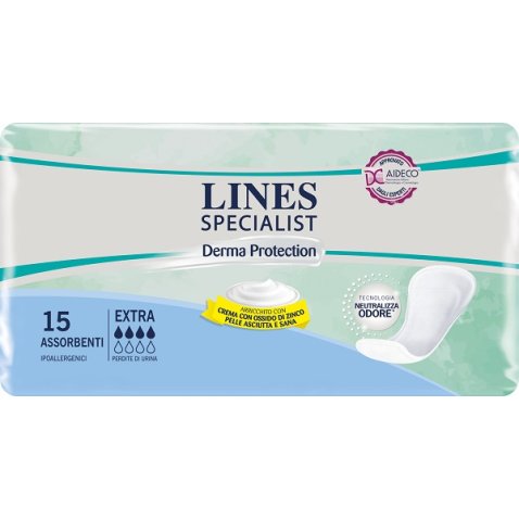 LINES SPECIALIST DERM PANNOLONE SAGOMATO EXTRA 15 PEZZI