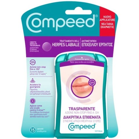COMPEED TRATTAMENTO DELL'HERPES LABIALE 15 PEZZI COMPEED TRATTAMENTO DELL'HERPES LABIALE 15 PEZZI