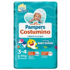 PAMPERS COSTUMINO BABY SHARK CP S3-4 12 PEZZI PAMPERS COSTUMINO BABY SHARK CP S3-4 12 PEZZI