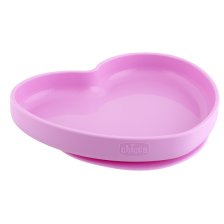 CHICCO PIATTO CUORE VENTOSA SILICONE ROSA CHICCO PIATTO CUORE VENTOSA SILICONE ROSA
