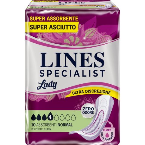 ASSORBENTI PER INCONTINENZA LINES SPECIALIST LADY NORMAL 10PEZZI