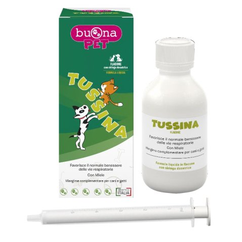 TUSSINA FLACONE CANI E GATTI CON SIRINGA DOSATRICE 100 G BUONAPET