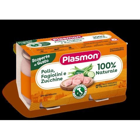 PLASMON OMOGENEIZZATI POLLO FAGIOLINI ZUCCHINE 2 PEZZI DA 120 G PLASMON OMOGENEIZZATI POLLO FAGIOLINI ZUCCHINE 2 PEZZI DA 120 G