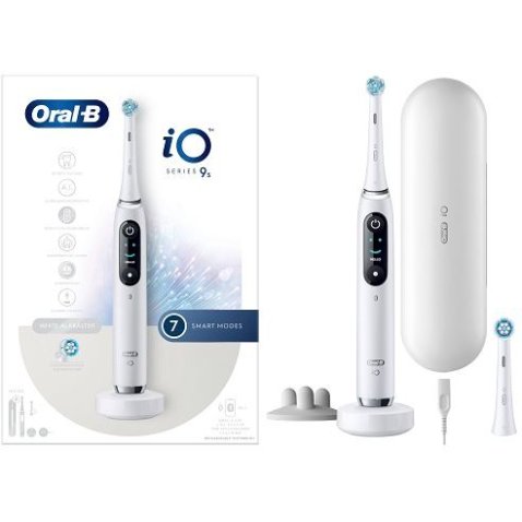 ORAL-B IO 9 WHITE SPAZZOLINO ELETTRICO + 2 REFILL TESTINE CON CUSTODIA DA VIAGGIO ORAL-B IO 9 WHITE SPAZZOLINO ELETTRICO + 2 REFILL TESTINE CON CUSTODIA DA VIAGGIO