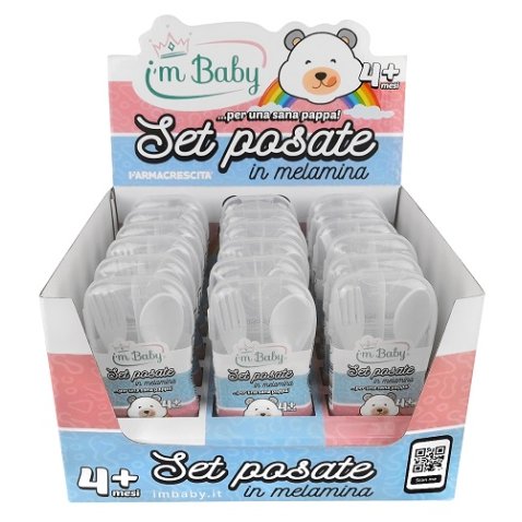 I'M BABY SET POSATE IN MELAMINA 100% PURA PER NEONATI E BAMBINI 4+ MESI