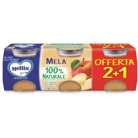 MELLIN OMOGENEIZZATO MELA 3PZ DA 100 G MELLIN OMOGENEIZZATO MELA 3PZ DA 100 G