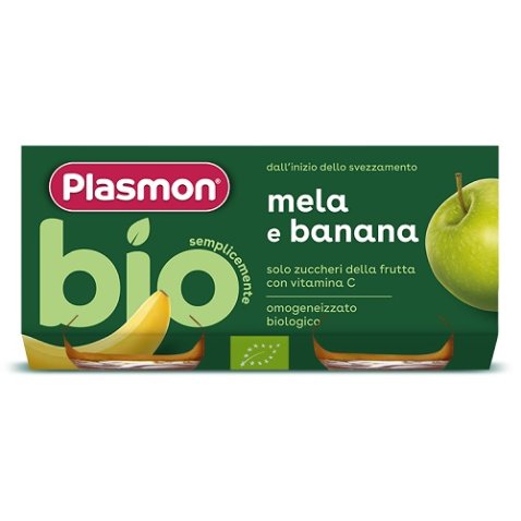 PLASMON OMOGENEIZZATO BIO BANANA MELA 2 VASETTI X 80 G