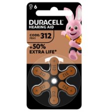 DURACELL EASY TAB 312 MARRONE BATTERIA PER APPARECCHIO ACUSTICO 6 PEZZI